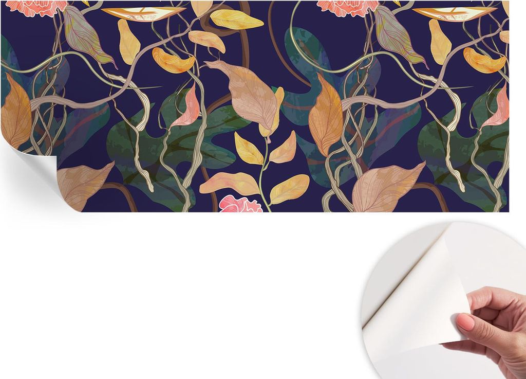 Selbstklebende Wandtapete - Dekorative Tapete für Wohnzimmer - Klebefolie für Wandbilder - Tapetenfolie für Wanddekoration - 208x146 cm - Pflanz...