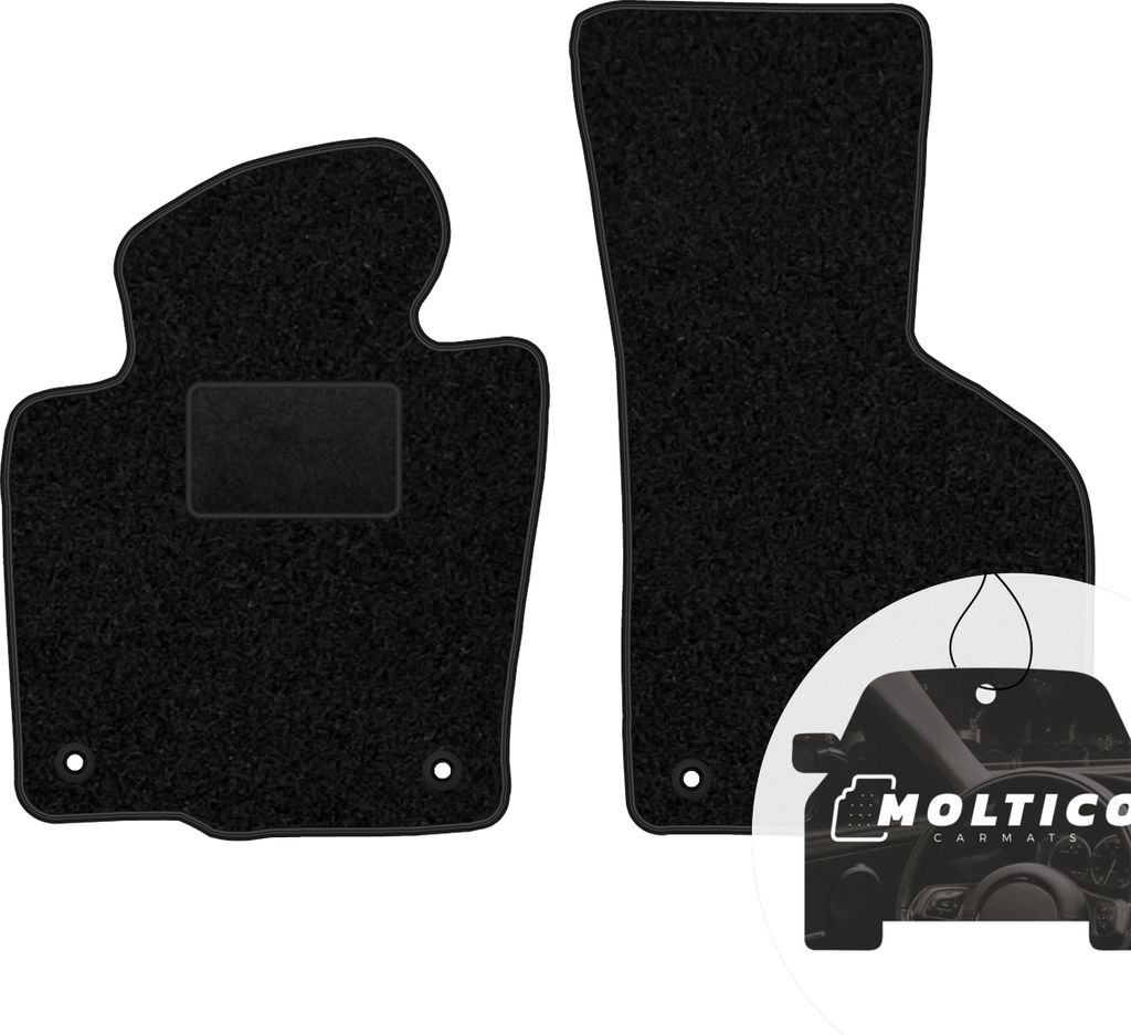 moto-MOLTICO Vorne Fußmatten Auto Velours Autoteppiche Schwarz Automatten Set 2-teilig passend für VW Passat B6 B7 CC
