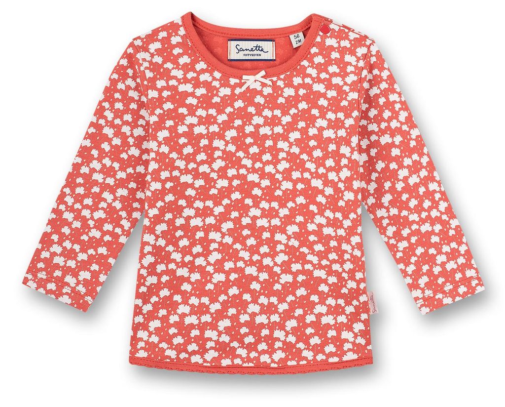 Sanetta Fiftyseven Mädchen-Shirt langarm Rot Family Stork 62