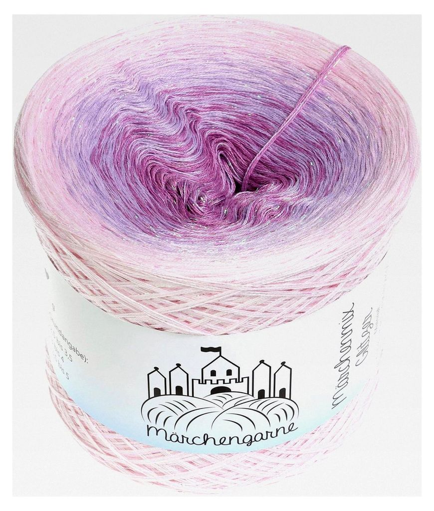 Bobbel Farbverlaufsgarn Beauty Glitzer Irisé 4fädig 3fädig Märchengarne strick häkelgarn (Pastell Rosa, 200g - 1000m - 3Fach)
