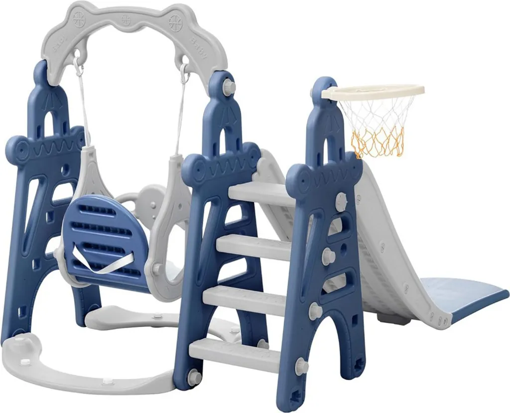 Offerta Scivolo Multigioco Blu 180x190x123 | Altalena e Basket Inclusi