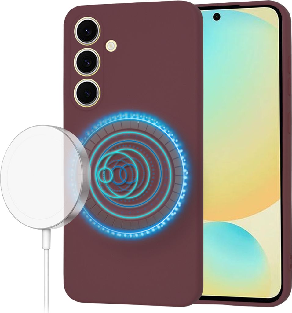 Techsuit Soft Flex Silikon Back Cover Hülle mit MagSafe für Samsung Galaxy S24 FE - Bordeaux