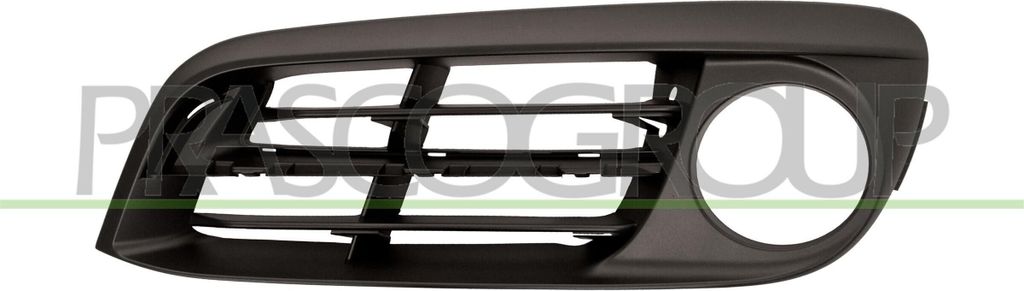 PRASCO Lüftungsgitter Grill Stoßfänger für BMW 5 Touring (F11) mit Löchern für Zier-/Stoßleiste mit Loch/Löchern für Nebellampen Schwarz