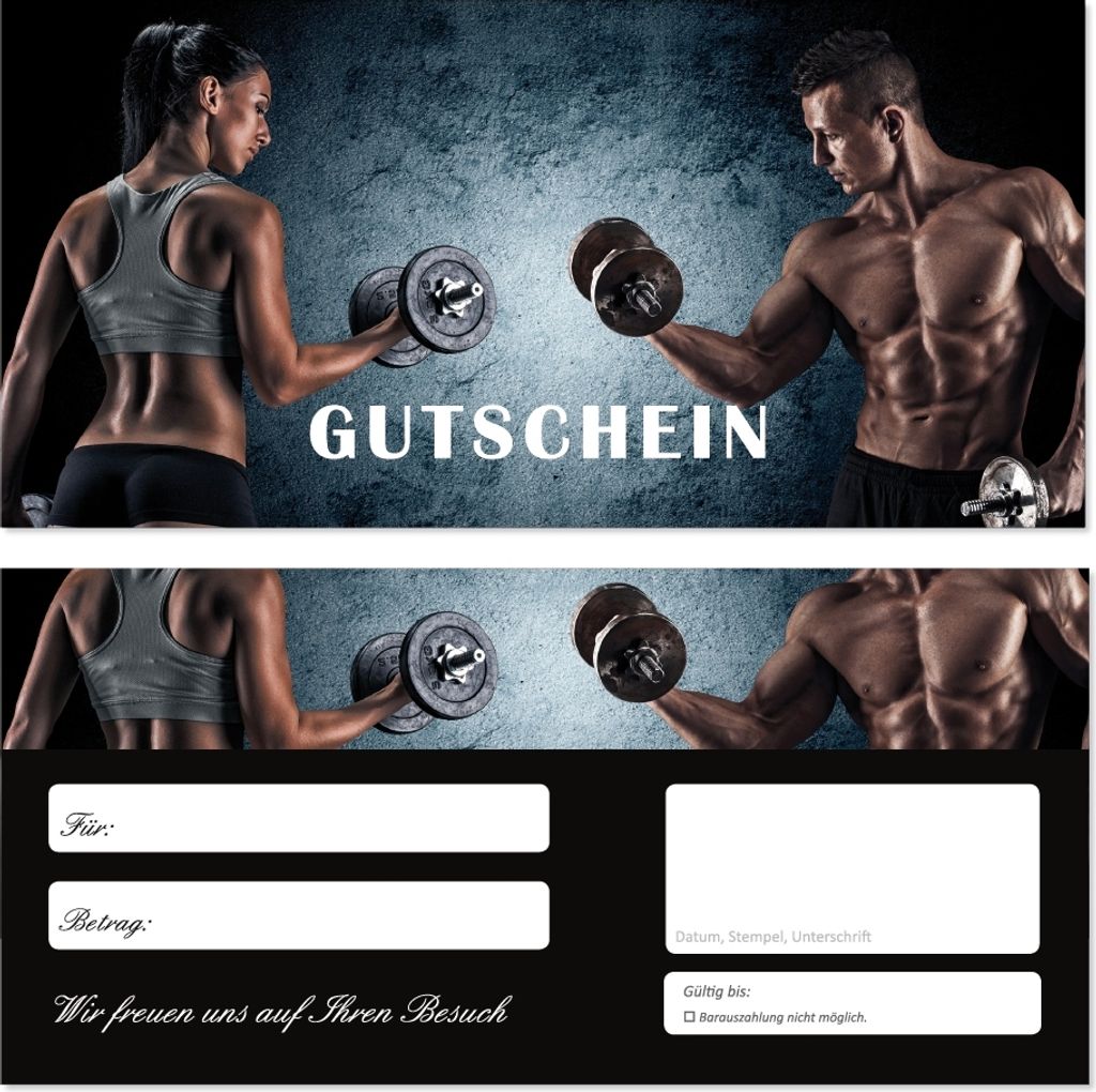 200 Stück Geschenkgutscheine (Fitness-708) Gutscheine Gutscheinkarten für Bereiche wie Kraftsport Gesundheit Wellness Sportstudio