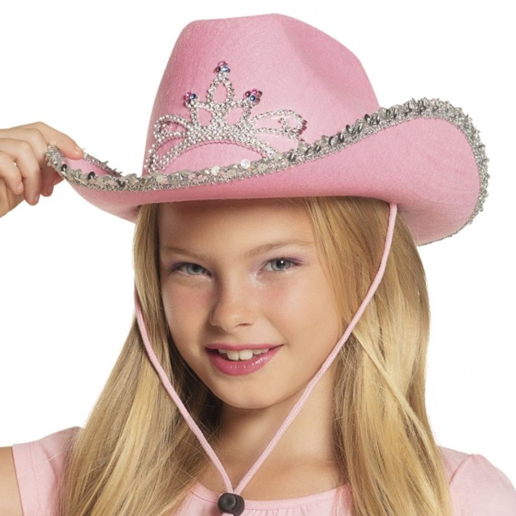 Cowboyhut Glitzerhut pink Glimmer Cowgirlhut, Größe:Einheitsgröße