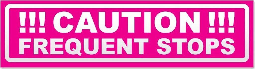 Kiwistar Caution Frequent Stops V2 invertiert Magnetschild Schild magnetisch - 20cm Pink - Magnetfolie für Auto PKW Kfz