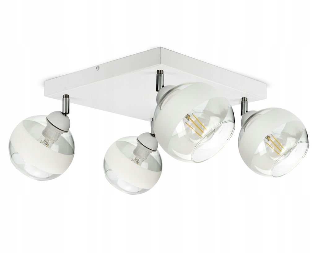 Lampa Wisząca Sufitowa Żyrandol Biała Szklane Kule White Zdjęcie produktu 