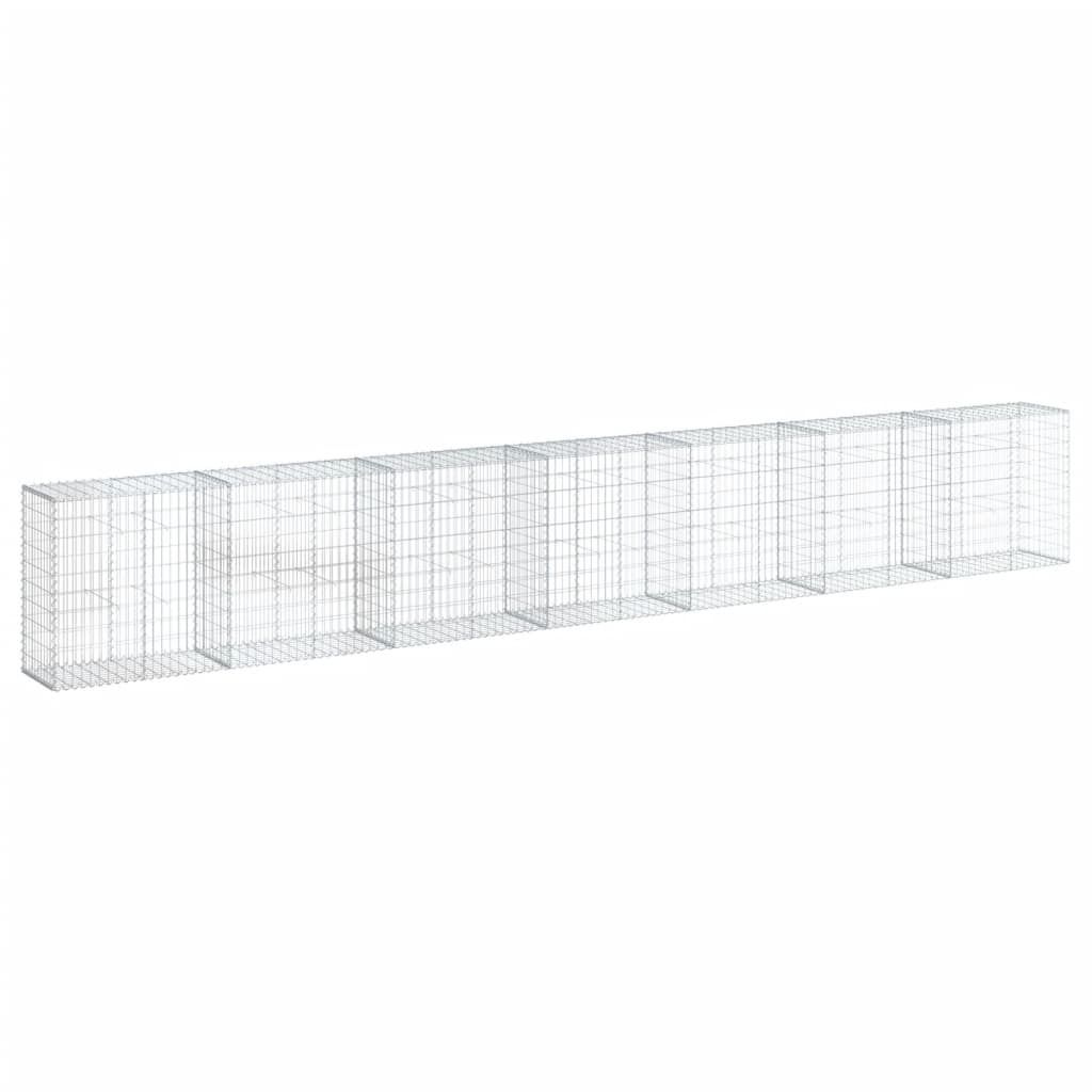 vidaXL Gabione mit Deckel 700x50x100 cm Verzinktes Eisen