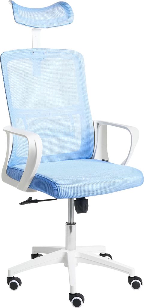BELIANI Drehbarer Bürostuhl Blau aus Mesh mit Höhenverstellbarer Nackenstütze Heimbüro Homeoffice Schreibtischstuhl