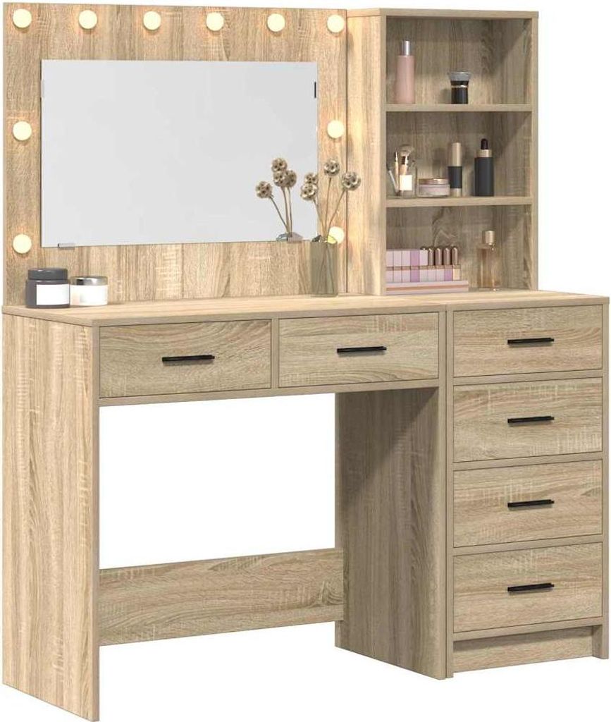 Schminktisch mit Regal Braun 78,5 x 41 x 135 cm Holzwerkstoff