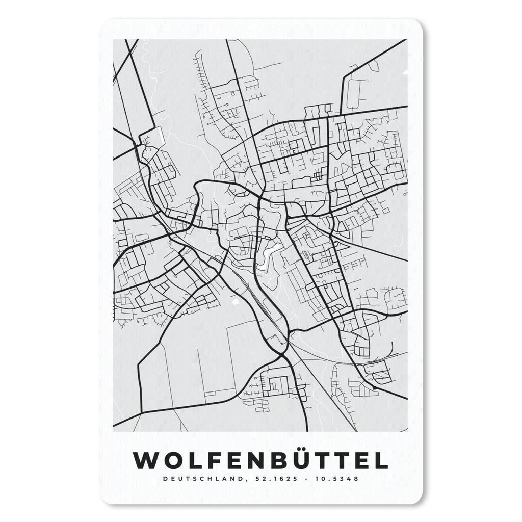 MuchoWow Mauspad Mousepad Stadtplan - Deutschland - Wolfenbüttel - Karte 18x27 cm - Mousepads - Maus Mat - Pad - Mausunterlage