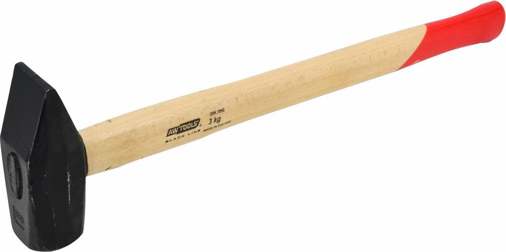 Awtools Vorschlaghammer 3,0 kg Holzgriff schwarze Linie