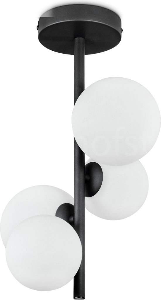 Isorella Deckenlampe aus Metall/Glas in Schwarz/Weiß