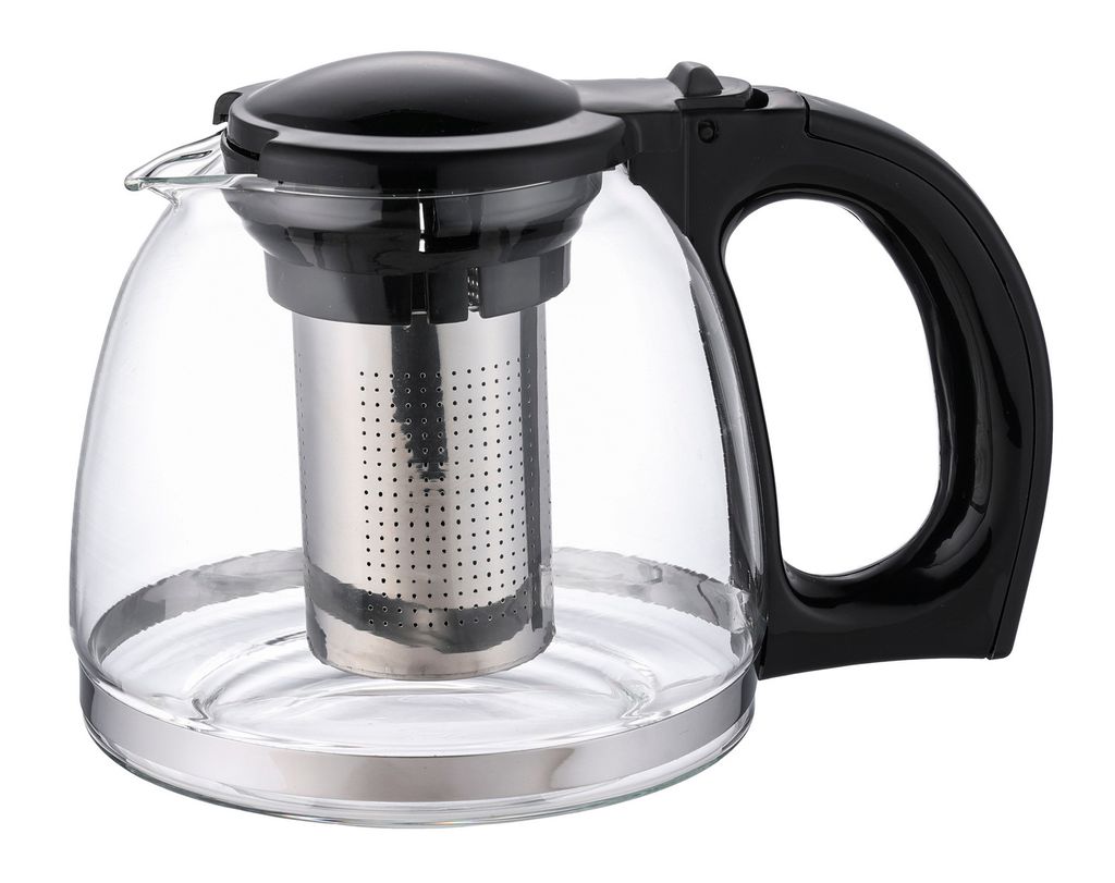 MICHELINO Glas-Teekanne 1200 ml schwarz 28151