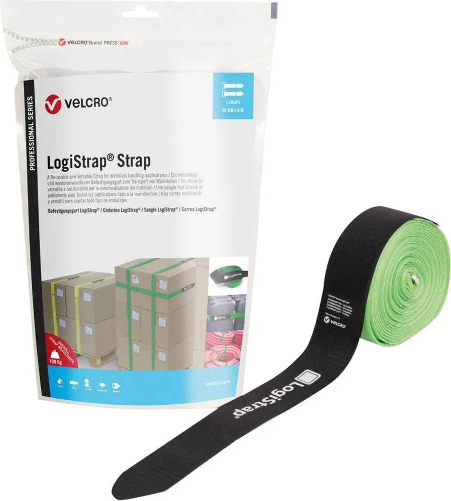 Sangle de fixation réutilisable Velcro® Jaune pour palettes et colis - 10