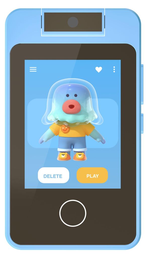 A cartoon character displayed on a smartphone screen.