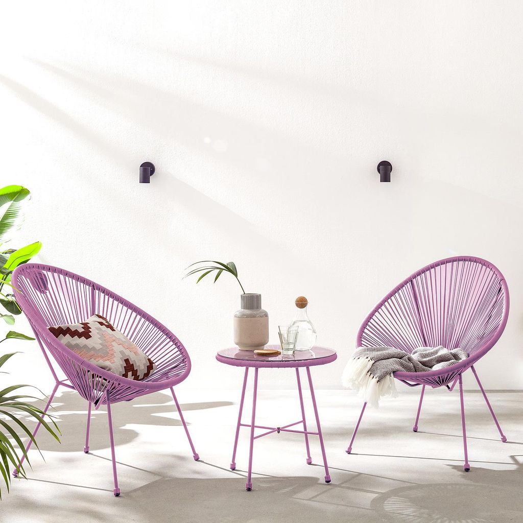 home24 Sitzgruppe - 3-teilig - Stahl / Polyrattan Produktbild 