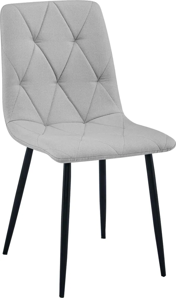 Chaise Leobert Libra en tissu gris clair avec pieds noirs 44,5x54,5x87 cm