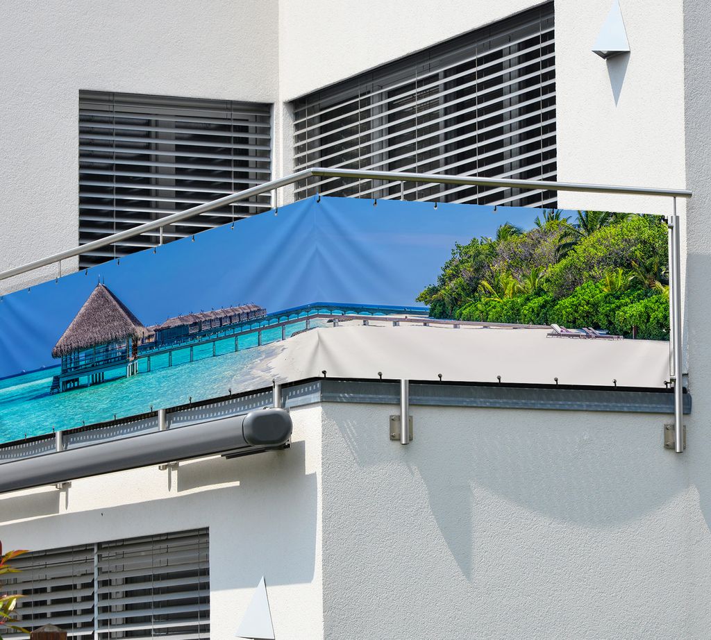 Balkonfächer Sichtschutz Windschutz Natur Markise Balkonsichtschutz Sonnenschutz 
