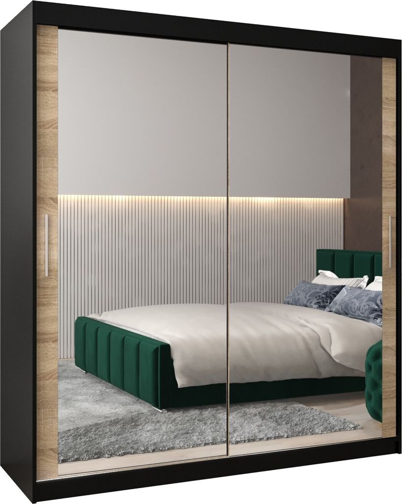 Kleiderschrank, Schiebetürenschrank Schlafzimmer, Schrank mit Spiegel TOKYO 3 180 cm
