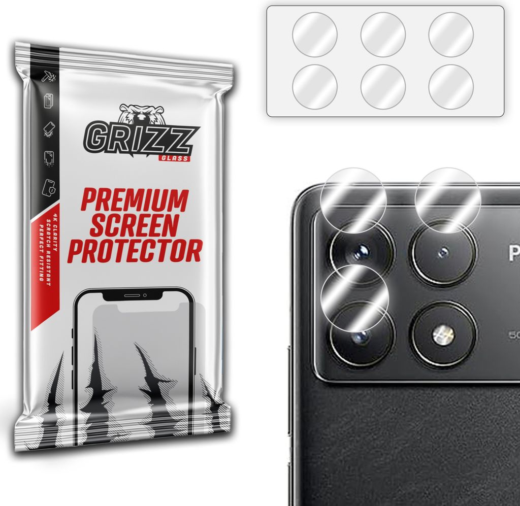 GrizzGlass HybridGlass Kameraschutz (2 Stück) für Xiaomi Poco F6 Pro - Transparent