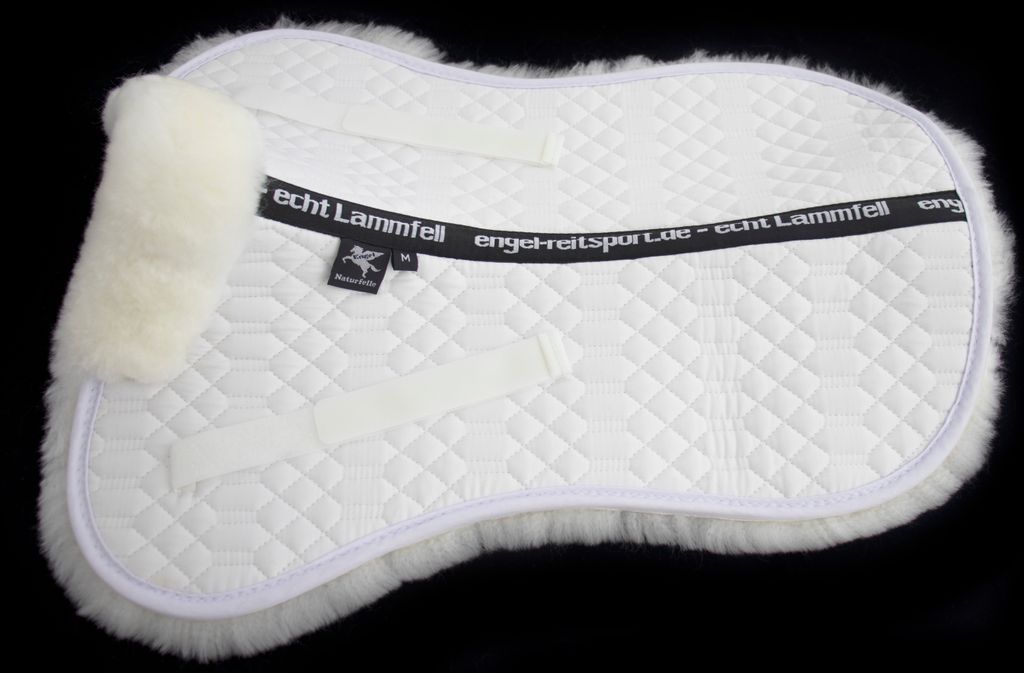 Engel Reitsport Lammfell Sattelkissen (Sakis1) Weiss Weiss M (16 - 17,5 Inch) 56cm