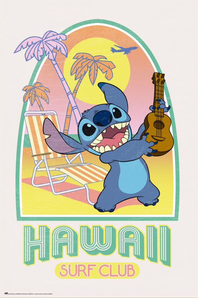 Disney Stitch Hawaii Club Surfposter Produktbild 