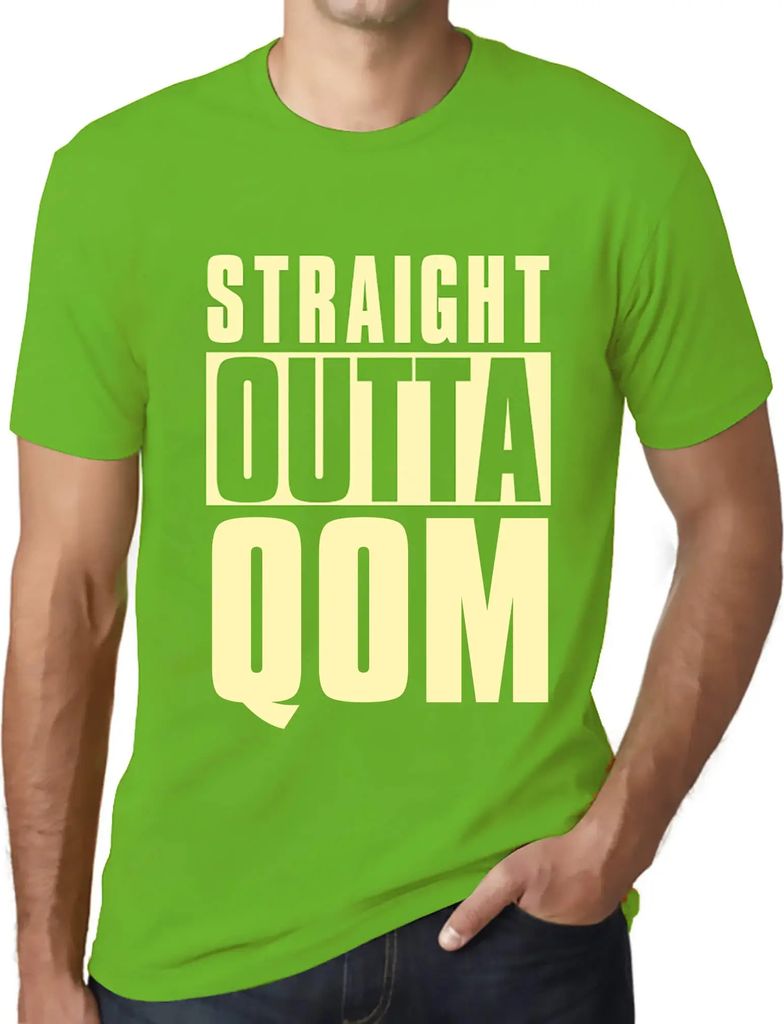 Herren Grafik T-Shirt Direkt aus dem Qom – Straight Outta Qom – Öko-Verantwortlich Vintage Jahrgang Kurzarm Lustige Druck Geburtstag Geschenk ...