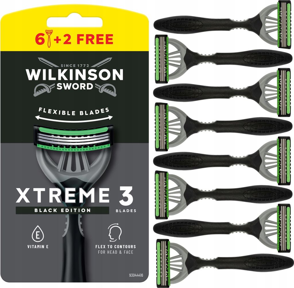 Wilkin XTREME3 BLACK MASZYNKA do golenia 6+2 ostrza Zdjęcie produktu 