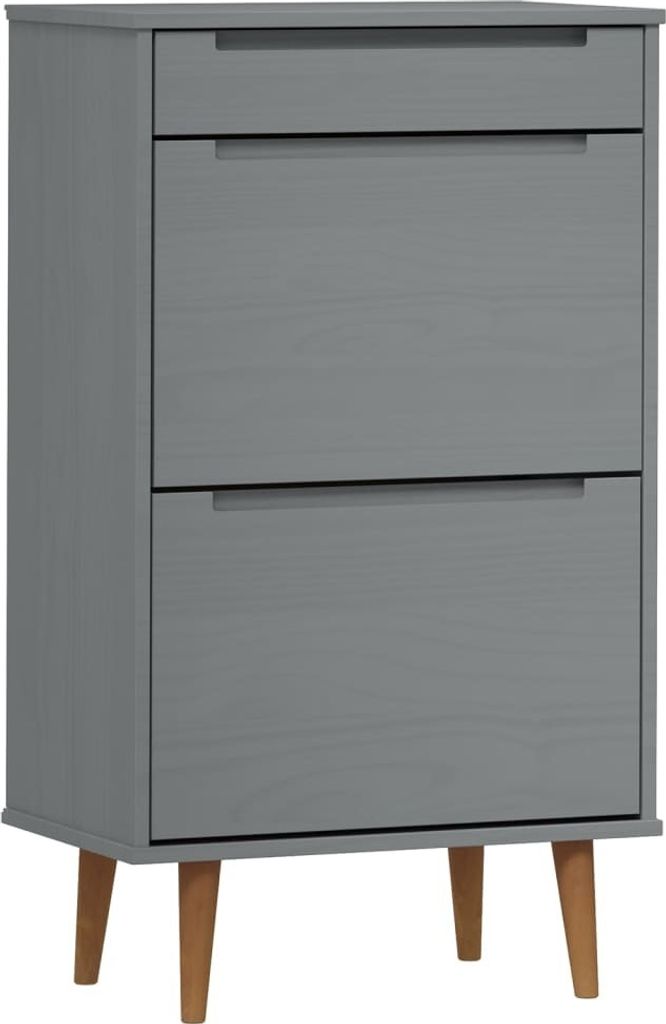 vidaXL Skriňa na topánky MOLDE Grey 59,5x35x103 cm Masívne Obrázok produktu 