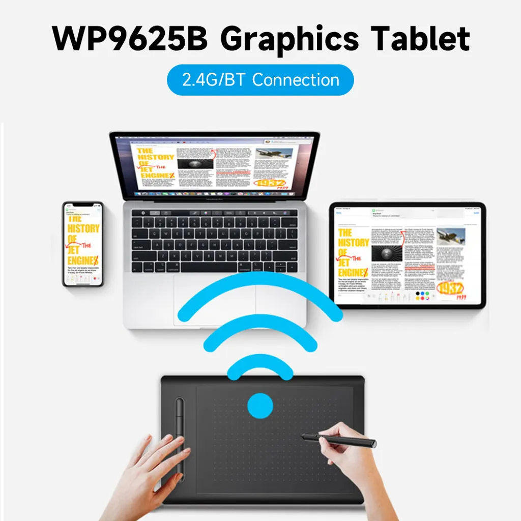 Tablette graphique sans fil pour dessiner avec précision sans latence