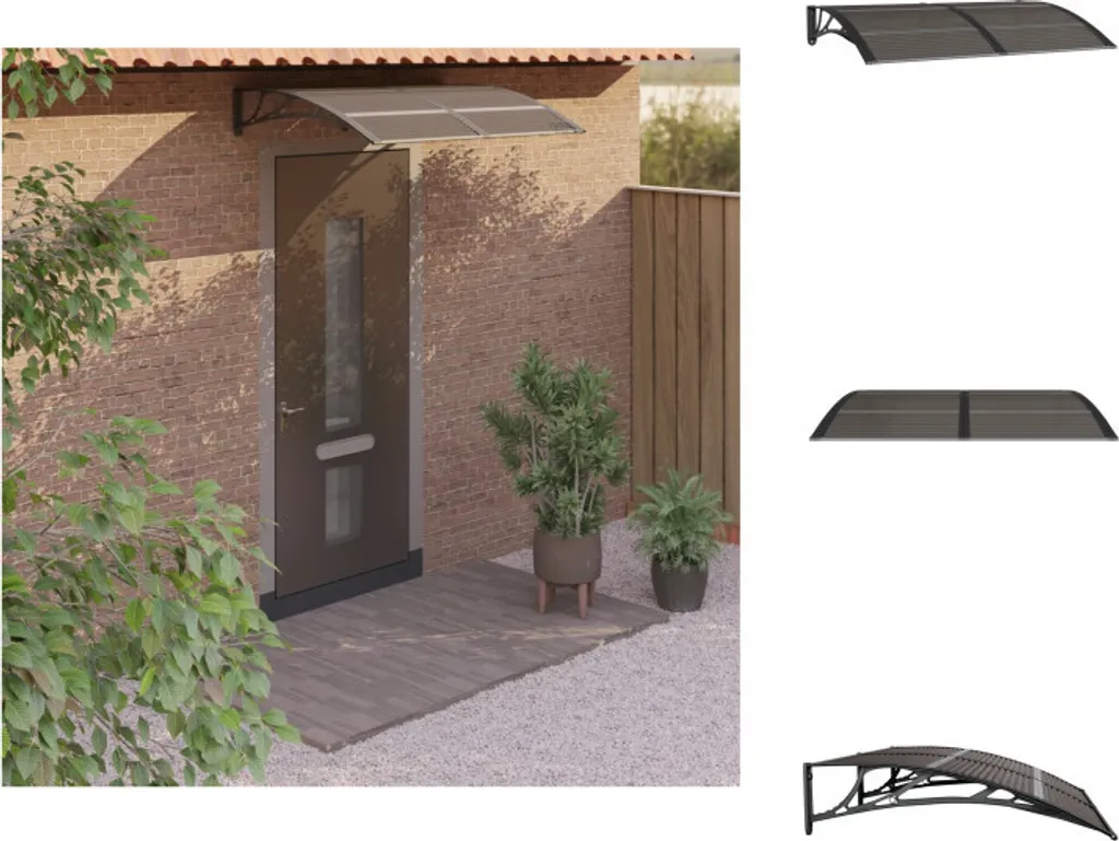 Tettoia per Porta vidaXL Nera 150x100 cm | Pensilina in Policarbonato