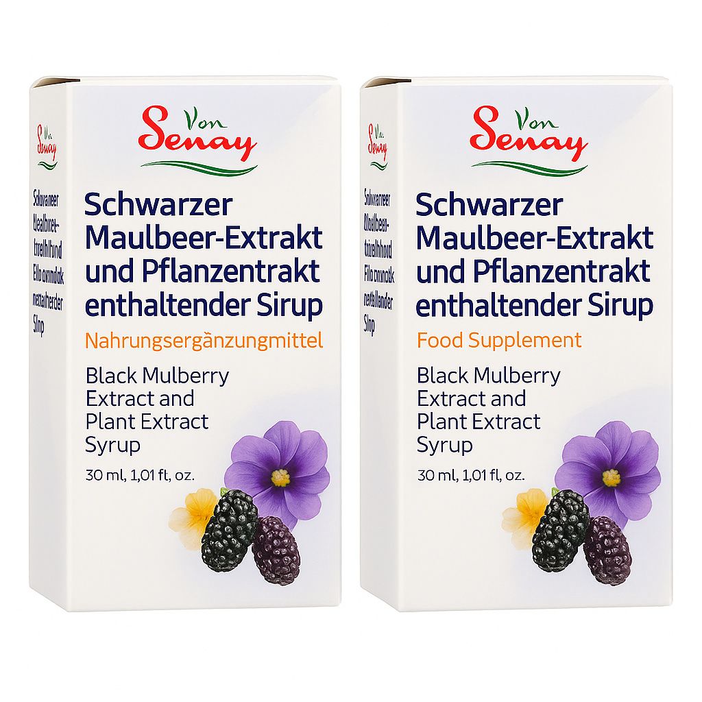 Senay Karadut Sirup 2 Stück (2x30g) – Schwarze Maulbeere & Kräuter – Natürlicher Immun-Booster – HALAL – Leckerer Geschmack