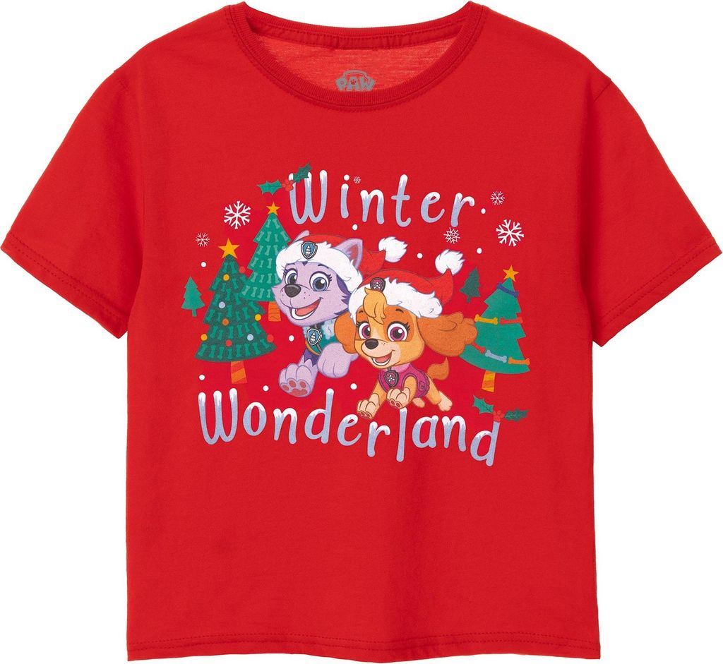 Paw Patrol - "Winter Wonderland" T-Shirt für Mädchen NS8354 (128) (Rot)