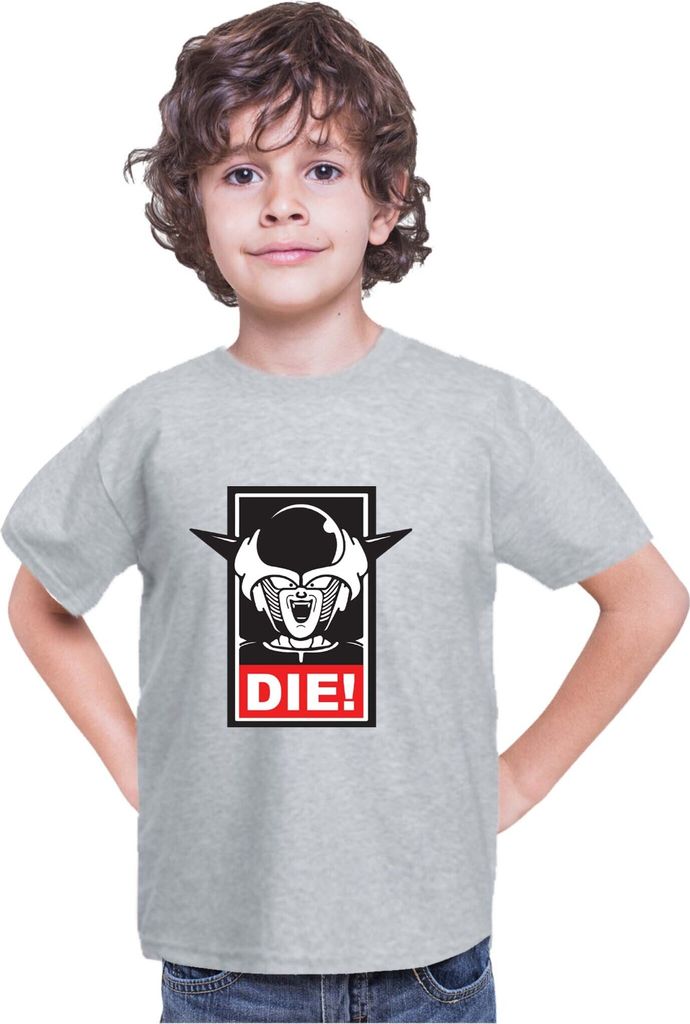 Kinder T-Shirt Dragon Anime Manga Ball Z Frieza 02, 9-11 Jahr - 140 / Grau