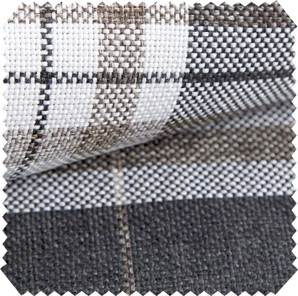 novely LONDON - Polsterstoff im British Style - Karierter Möbelstoff - Pflegeleichte Meterware 1lfm - Farbe: 05 Anthrazit_____________