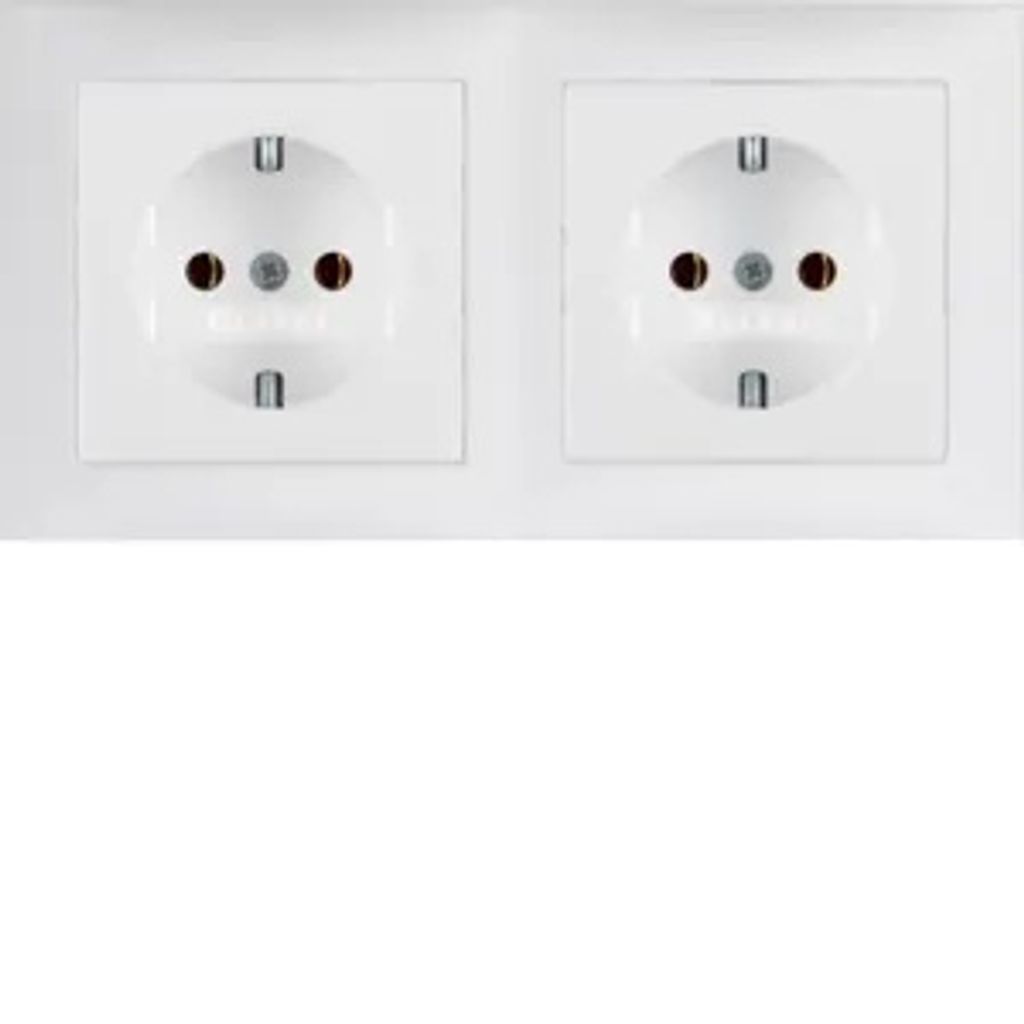 BERKER GMBH BER S1 Schuko Voll 2fach mit 47209909 Rahmen waagerecht polarweiss matt