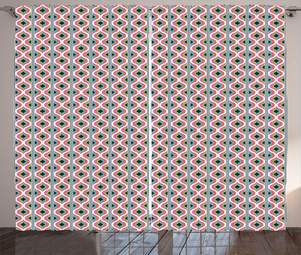 ABAKUHAUS Welle Tenda Rustica 280x175 cm - Tende Retro Soggiorno Multicolore