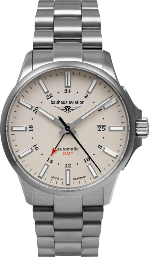 Bauhaus 2868M-5 Herrenuhr Aviation Automatik Titanium GMT 42mm 10ATM