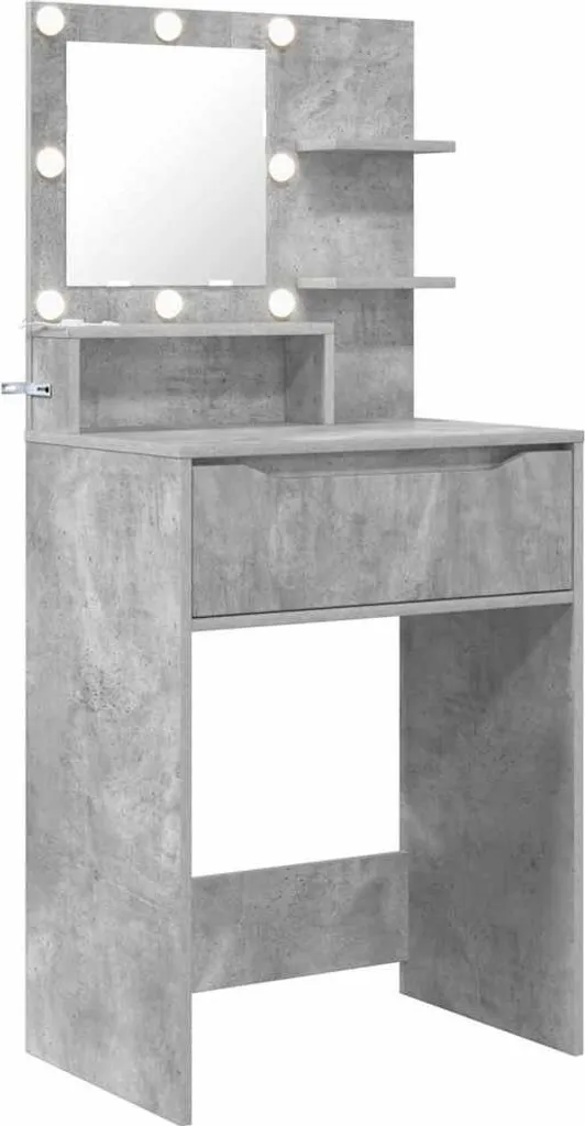 Coiffeuse béton gris 80cm : fini le désordre dans votre chambre !