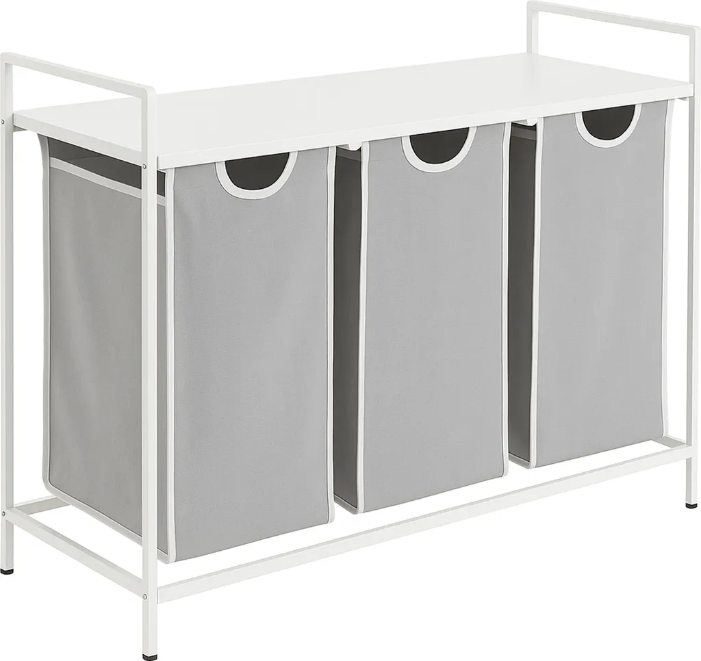Meuble trieur de linge 3 bacs pour organisation de salle de bain