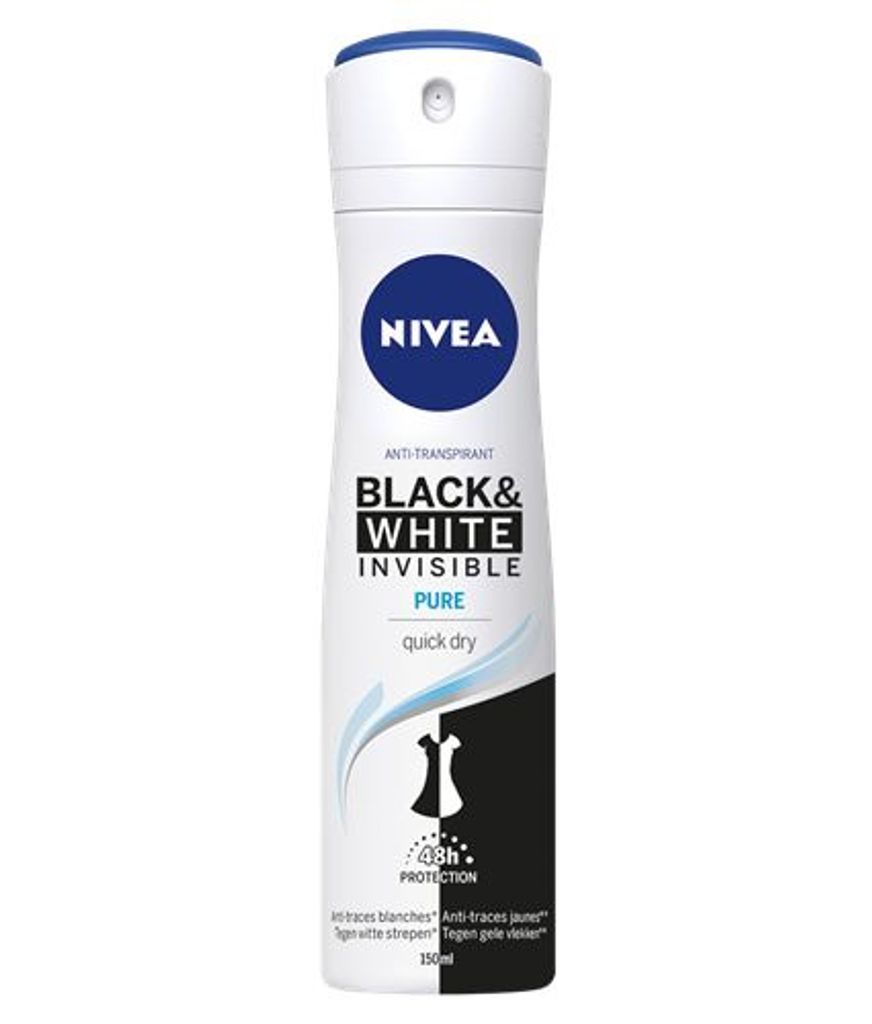 Nivea Deospray – Invisible Black & White Pure 150 ml Produktbild 