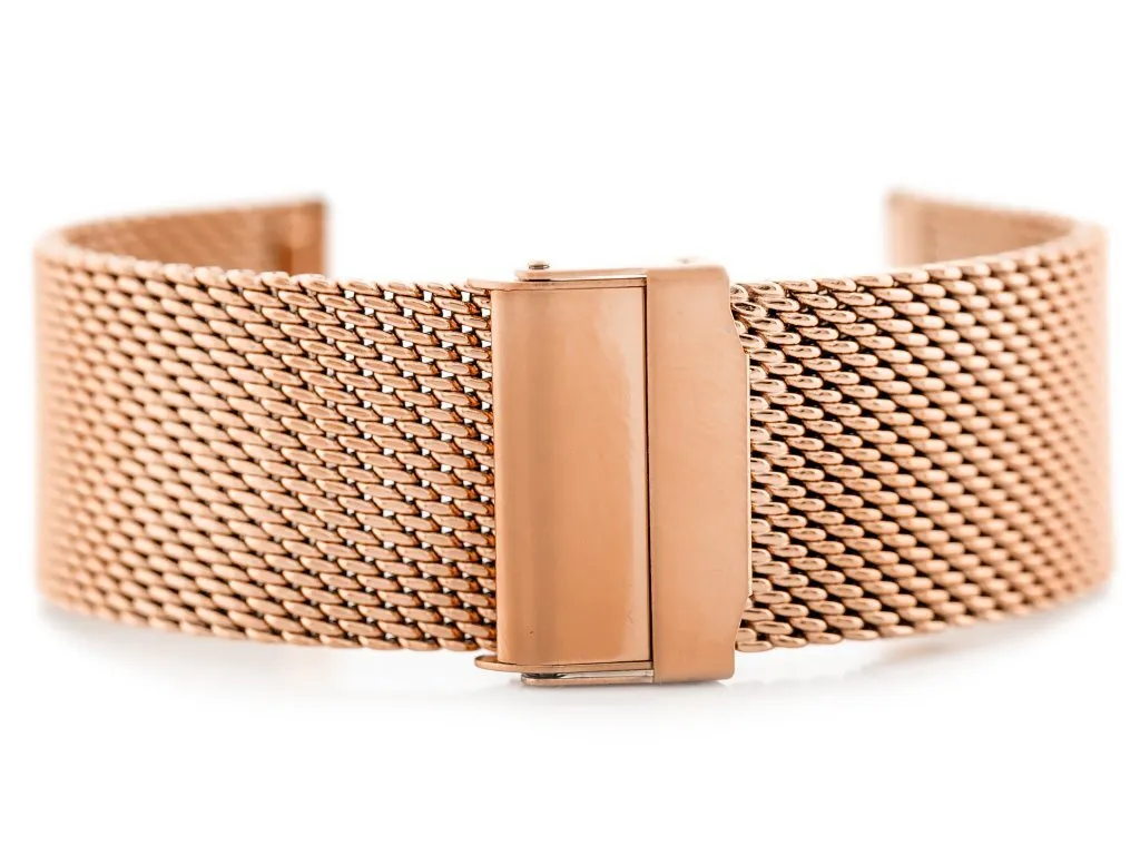 Bracelet de Montre Maille Milanaise 24mm Or Rose - Pacific M8 Haute Qualité