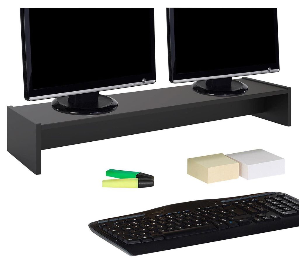 Stojak na monitory ZOOM, czarny – podwyższenie ekranu o 100 Zdjęcie produktu 