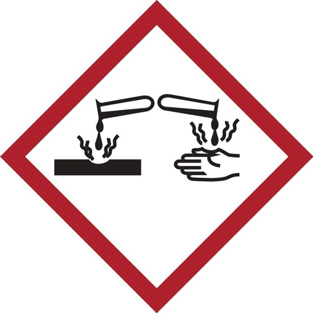 A safety symbol indicating corrosive material.