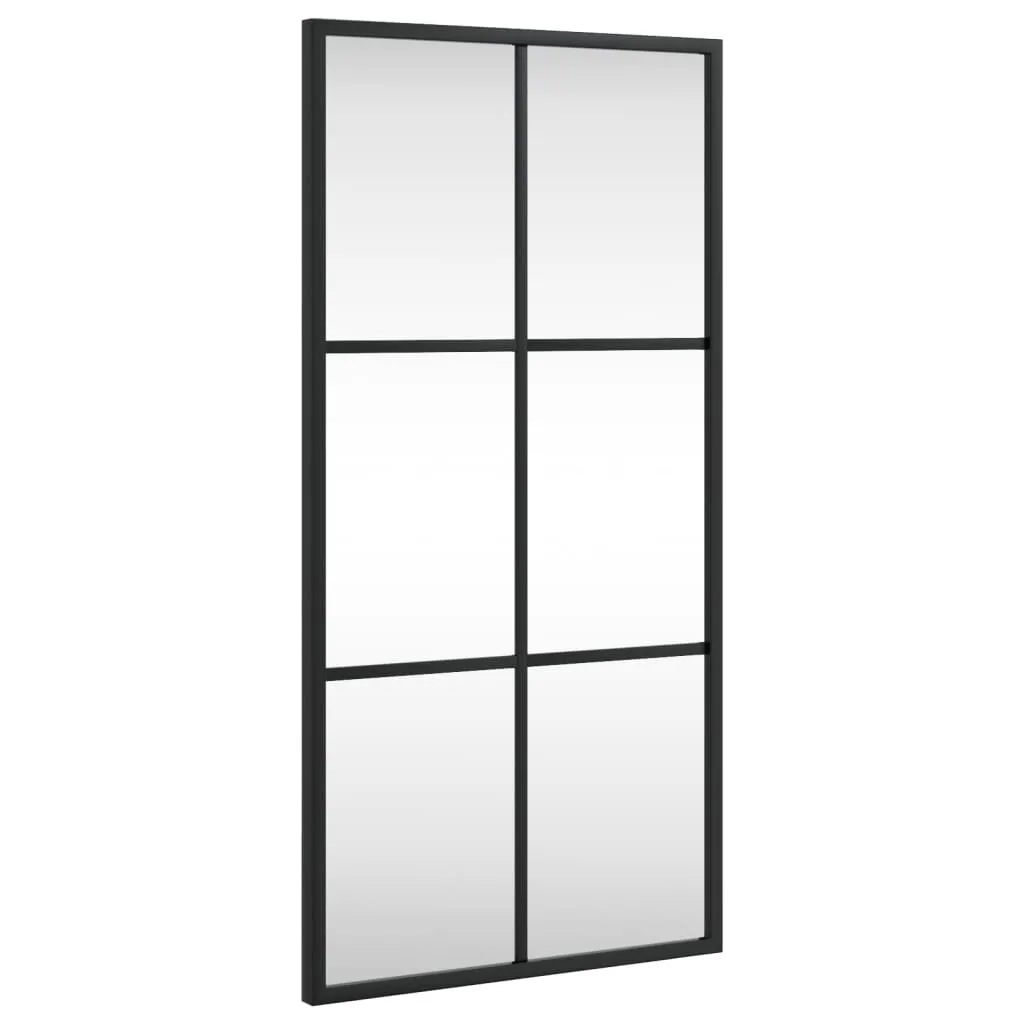 vidaXL Specchio Rettangolare Nero 30x60 cm in Ferro per Casa e Bagno