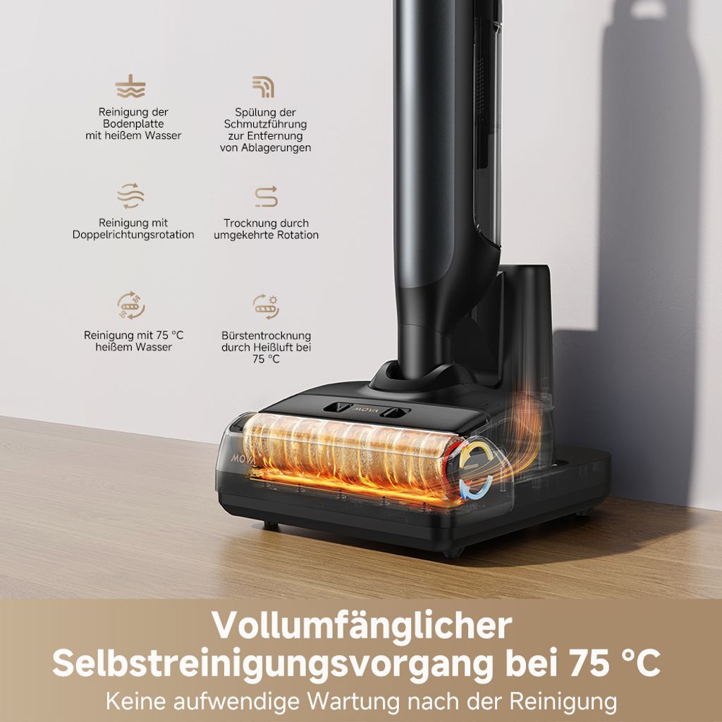 Mova M10 Nass-und Trockensauger,flaches 180°-Design, 90° Produktbild 10