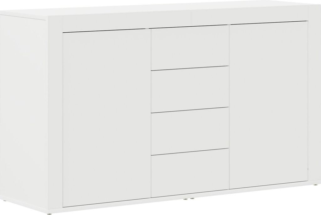 Möbel Weißes Sideboard Weiß Holz 120 x 36 x 69 cm Stauraum Produktbild 