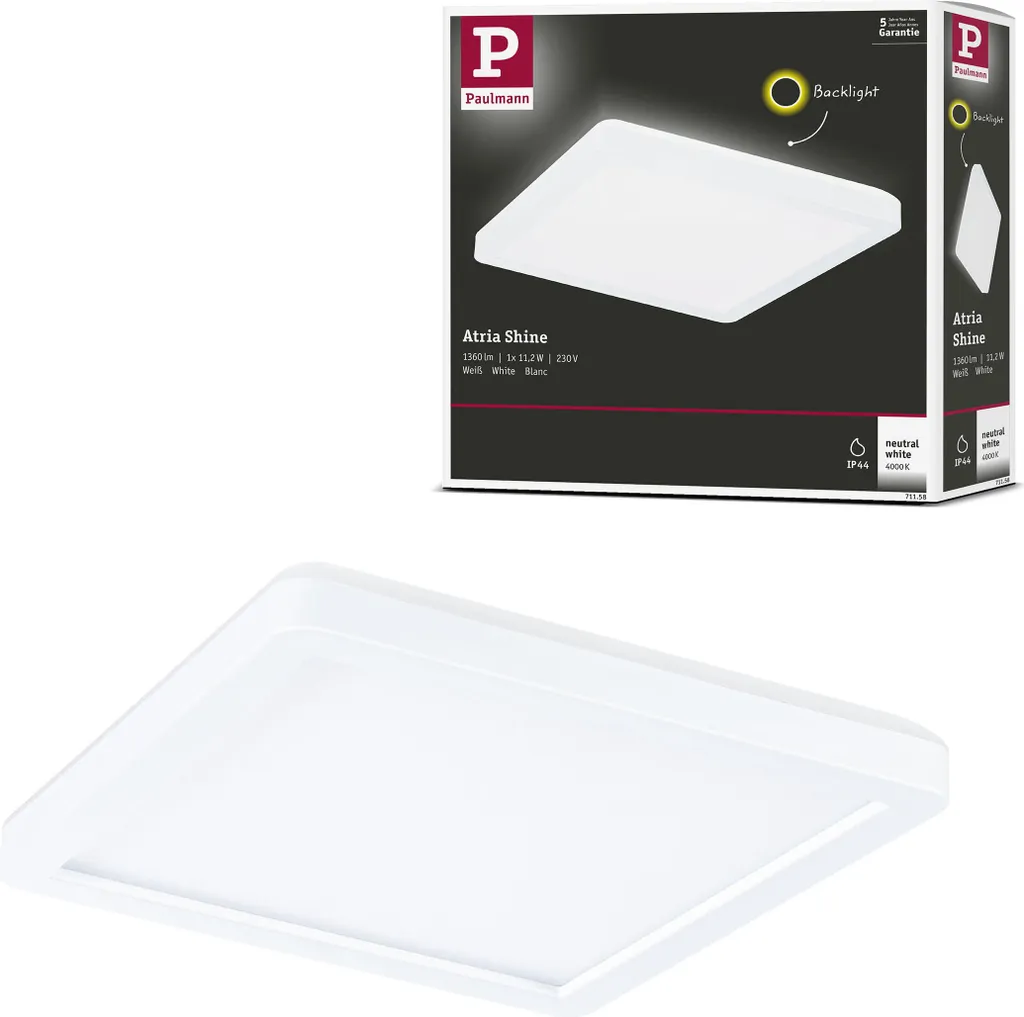 Plafoniera LED Paulmann Atria Shine Ultra Sottile | Design Moderno