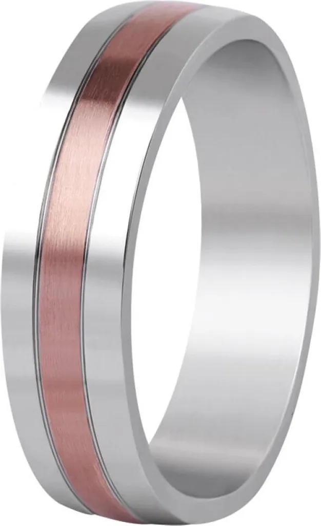Alliance acier bicolore SPP10 anti-allergie - Bague confort 56 mm